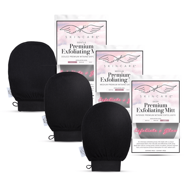 Gentle, Medium & Deep Premium Exfoliating Mitts