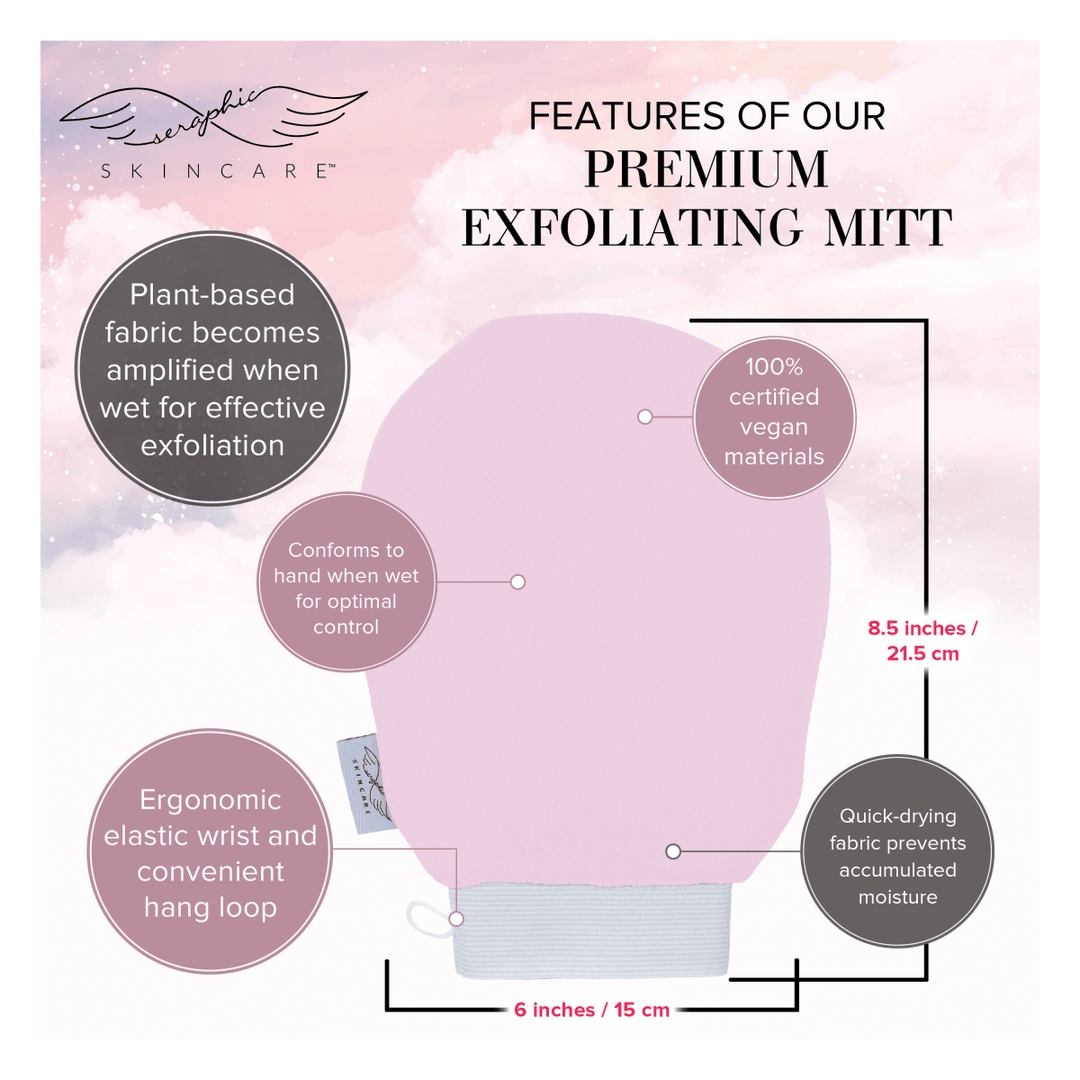 Light Pink Premium Exfoliating Mitt - Seraphic Skincare