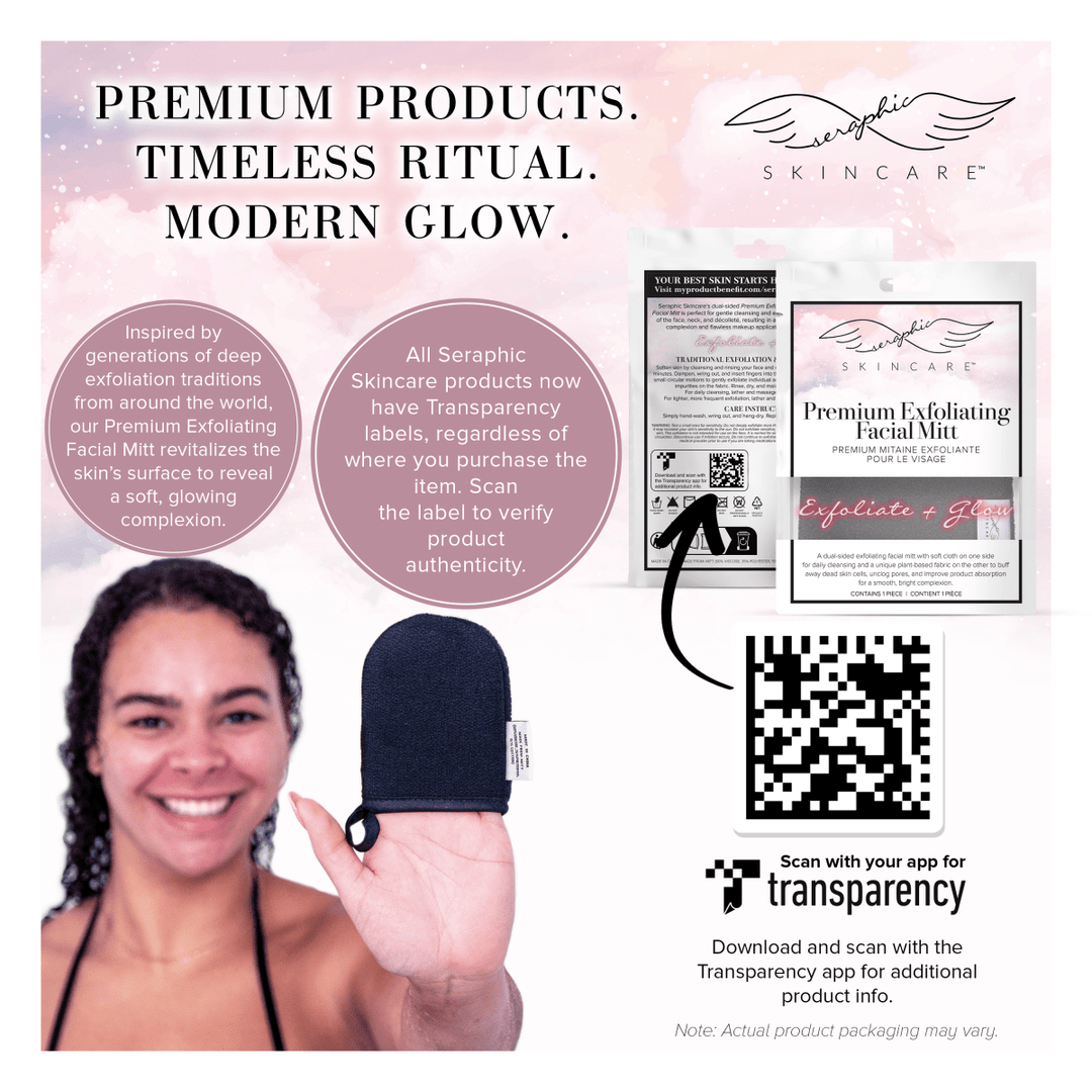 Premium Exfoliating Facial Mitt - Seraphic Skincare