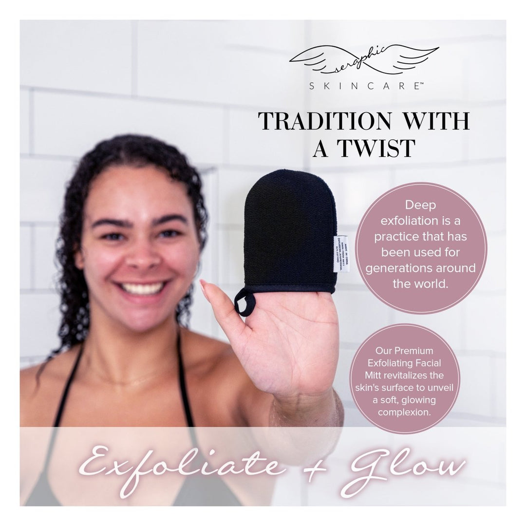 Premium Exfoliating Facial Mitt - Seraphic Skincare