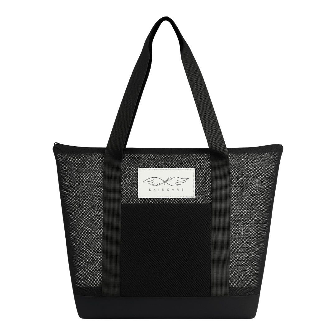 🎁 Seraphic Skincare – Black Mesh Travel Tote (Large) (100% off) - Seraphic Skincare